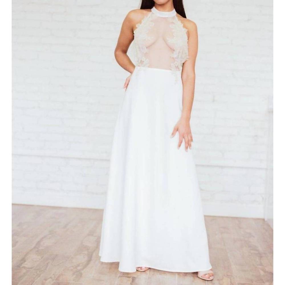 NEW ARITI KAZIRIS halter sheer wedding dress in white